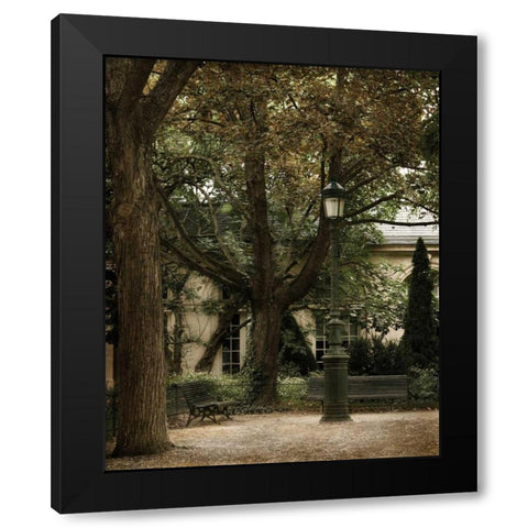 Quiet Corner Black Modern Wood Framed Art Print with Double Matting by White, Milla