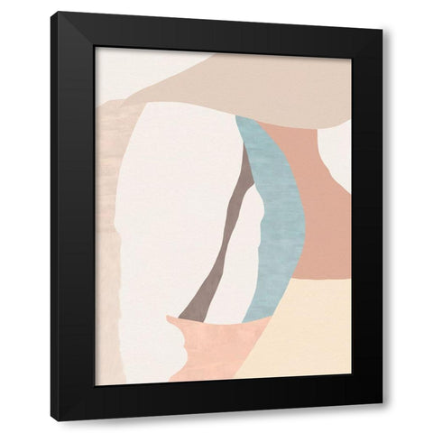 Pastel Black Modern Wood Framed Art Print by Modi, Sakshi