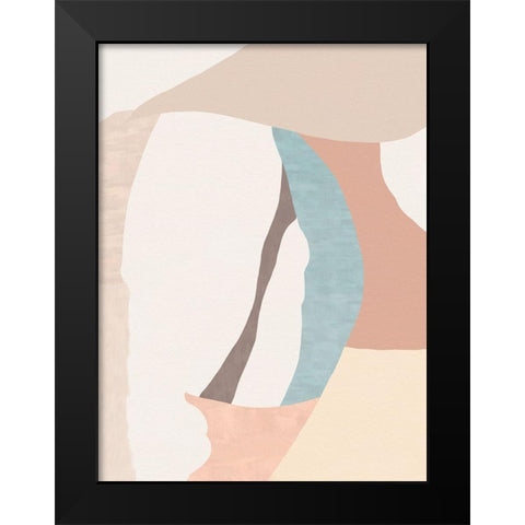 Pastel Black Modern Wood Framed Art Print by Modi, Sakshi