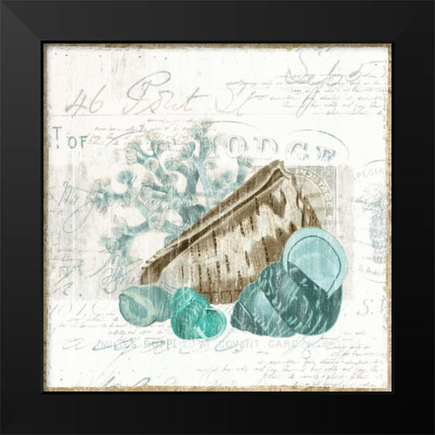 Shell Letter III Black Modern Wood Framed Art Print by Woods, Maya