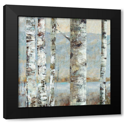 Winter Birch II Black Modern Wood Framed Art Print with Double Matting by Woods, Maya