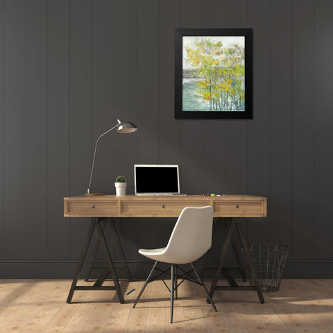 Hilltop views Black Modern Wood Framed Art Print by Woods, Maya