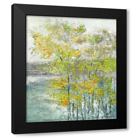 Hilltop views Black Modern Wood Framed Art Print by Woods, Maya