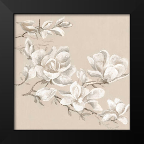 Neutral Magnolia I Black Modern Wood Framed Art Print by Woods, Maya