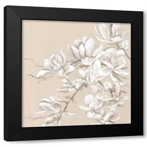 Neutral Magnolia II Black Modern Wood Framed Art Print by Woods, Maya