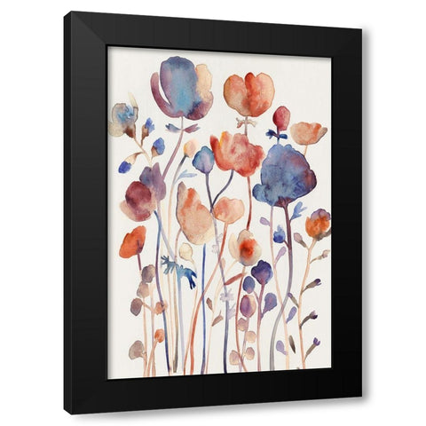 Wild Flowers II Black Modern Wood Framed Art Print by Woods, Maya
