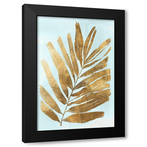 Golden Fern I Black Modern Wood Framed Art Print with Double Matting by Woods, Maya