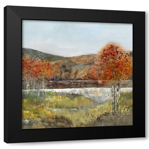 Autumn Breeze I Black Modern Wood Framed Art Print with Double Matting by Woods, Maya