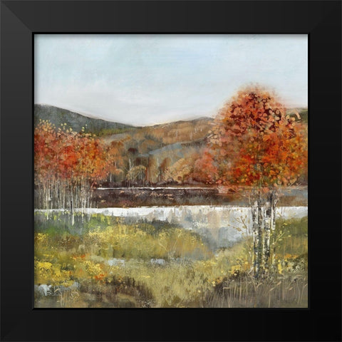 Autumn Breeze I Black Modern Wood Framed Art Print by Woods, Maya