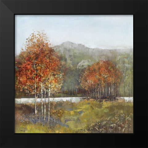 Autumn Breeze II Black Modern Wood Framed Art Print by Maya Woods