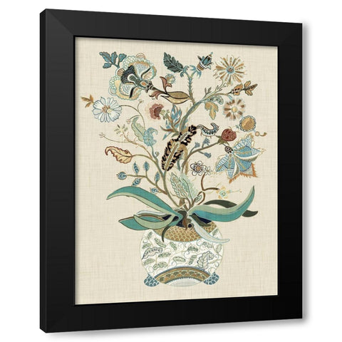 Fleur I Black Modern Wood Framed Art Print with Double Matting by Woods, Maya