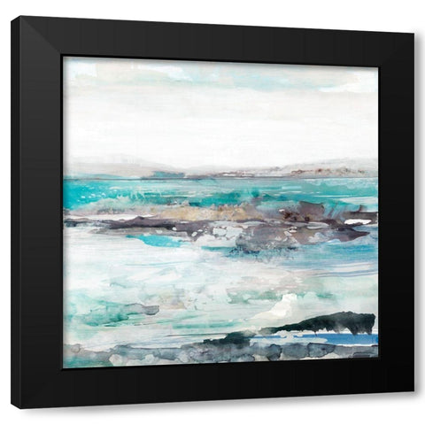 Sea Foam I Black Modern Wood Framed Art Print with Double Matting by Woods, Maya