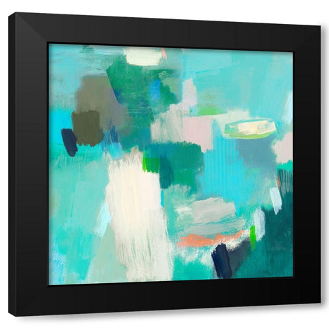 Cerulean II Black Modern Wood Framed Art Print by Woods, Maya