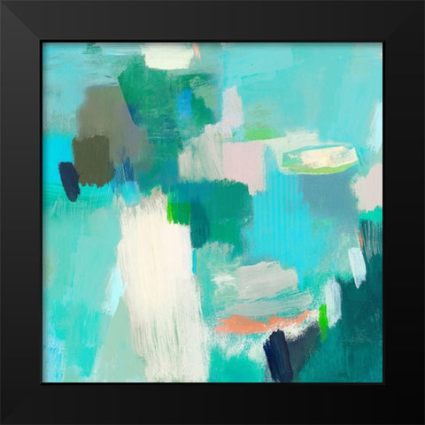 Cerulean II Black Modern Wood Framed Art Print by Woods, Maya