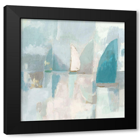 Blue Sails I Black Modern Wood Framed Art Print by Woods, Maya