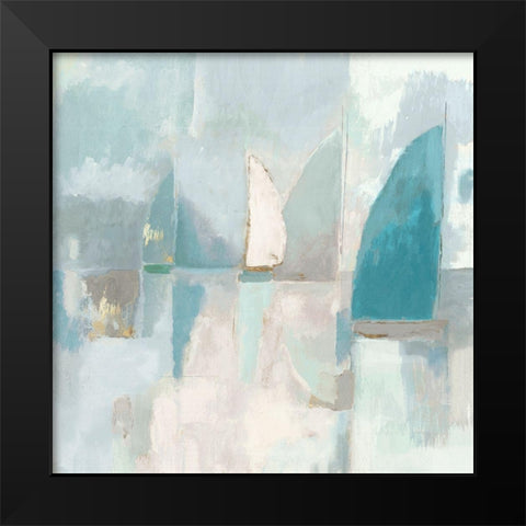 Blue Sails I Black Modern Wood Framed Art Print by Woods, Maya