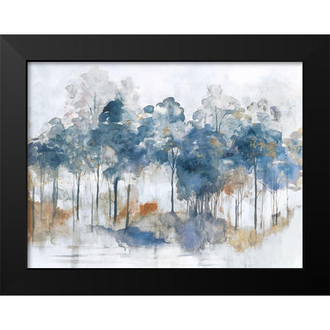 Autumn Indigo Black Modern Wood Framed Art Print by Woods, Maya