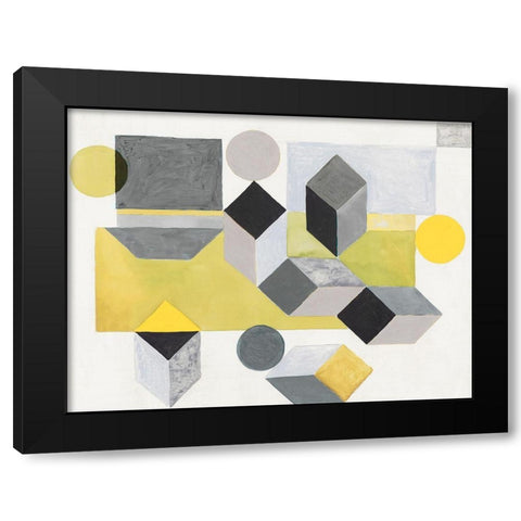 Our Own Paths I -Yellow Version Black Modern Wood Framed Art Print with Double Matting by Woods, Maya