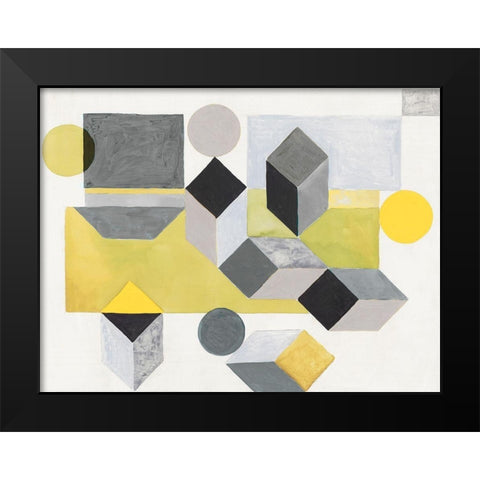 Our Own Paths I -Yellow Version Black Modern Wood Framed Art Print by Woods, Maya