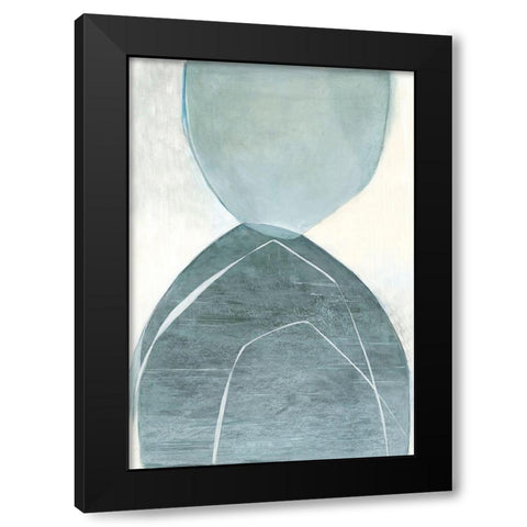 Blue Overlay  Black Modern Wood Framed Art Print with Double Matting by Woods, Maya