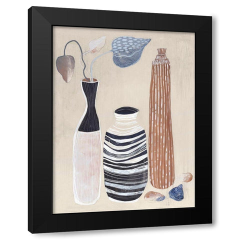 Summer Vase I  Black Modern Wood Framed Art Print with Double Matting by Woods, Maya