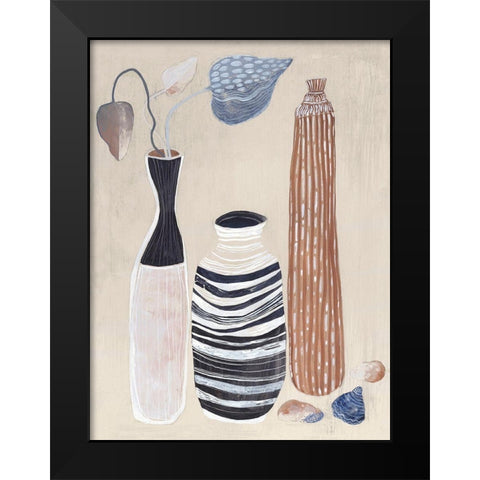 Summer Vase I  Black Modern Wood Framed Art Print by Woods, Maya