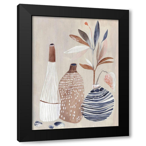 Summer Vase II Black Modern Wood Framed Art Print with Double Matting by Woods, Maya