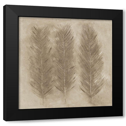 Golden Feathers I  Black Modern Wood Framed Art Print by Woods, Maya