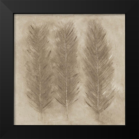Golden Feathers I  Black Modern Wood Framed Art Print by Woods, Maya