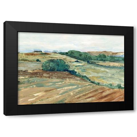 Green Prarie  Black Modern Wood Framed Art Print with Double Matting by Woods, Maya