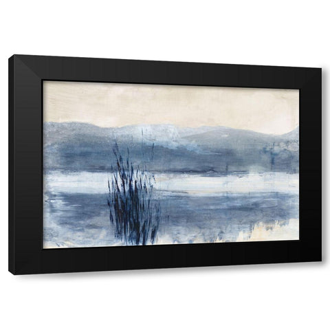 Still Blue Water I  Black Modern Wood Framed Art Print by Woods, Maya