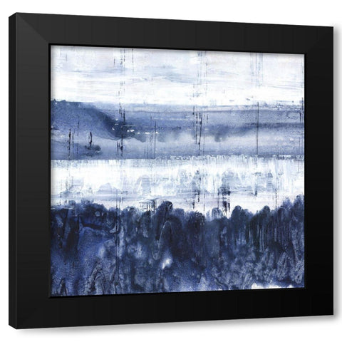 Indigo Landscape  Black Modern Wood Framed Art Print with Double Matting by Woods, Maya
