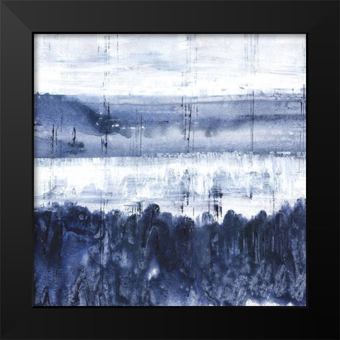 Indigo Landscape  Black Modern Wood Framed Art Print by Woods, Maya