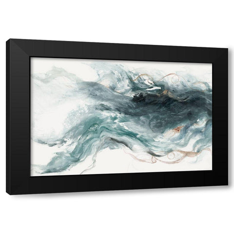 Teal Haze Black Modern Wood Framed Art Print by Woods, Maya