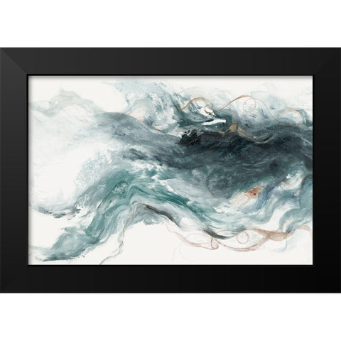 Teal Haze Black Modern Wood Framed Art Print by Woods, Maya