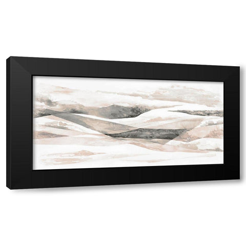 Blush Ripples  Black Modern Wood Framed Art Print with Double Matting by Woods, Maya