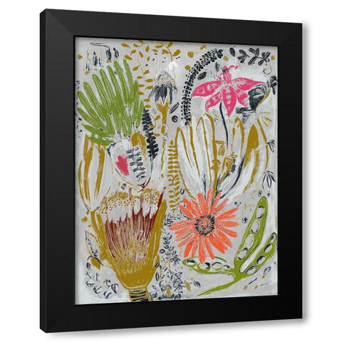 Tropical Blooms I  Black Modern Wood Framed Art Print by Woods, Maya