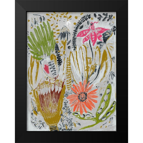 Tropical Blooms I  Black Modern Wood Framed Art Print by Woods, Maya