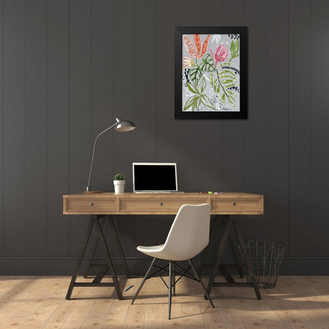 Tropical Blooms II Black Modern Wood Framed Art Print by Woods, Maya