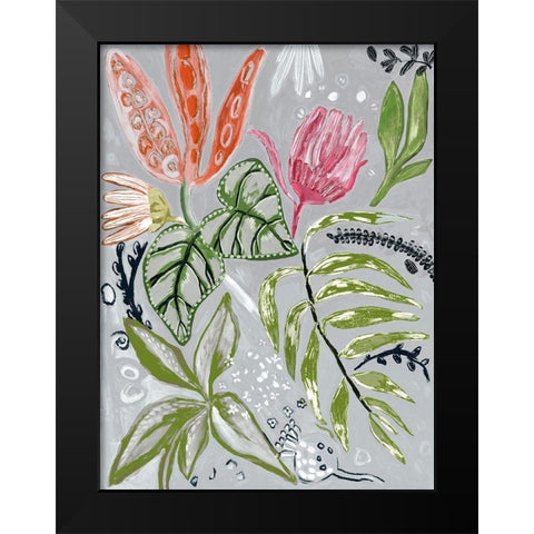 Tropical Blooms II Black Modern Wood Framed Art Print by Woods, Maya