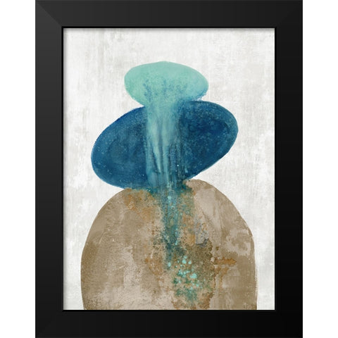 Galaxy of Blue  Black Modern Wood Framed Art Print by Woods, Maya