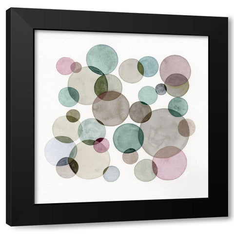 Small Moons Black Modern Wood Framed Art Print by Galapon, Nikki