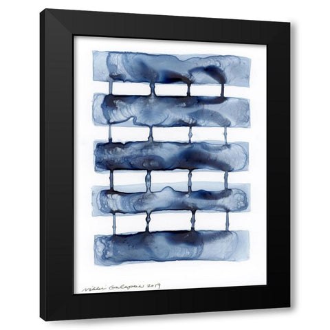 Stitched Together I Black Modern Wood Framed Art Print by Galapon, Nikki