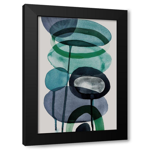 Blue Escape I  Black Modern Wood Framed Art Print with Double Matting by Galapon, Nikki