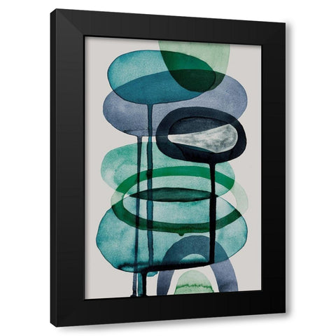 Blue Escape II Black Modern Wood Framed Art Print by Galapon, Nikki