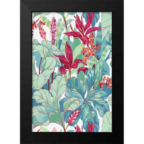 Tropical Flowers I  Black Modern Wood Framed Art Print by Egan, N.H.