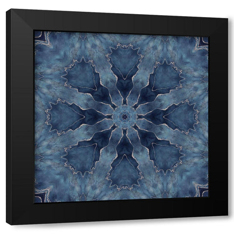 Navy Gold Tile I  Black Modern Wood Framed Art Print with Double Matting by Haase, Andrea