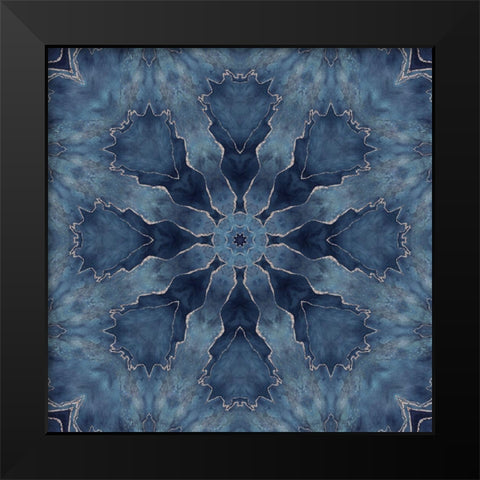 Navy Gold Tile I  Black Modern Wood Framed Art Print by Haase, Andrea