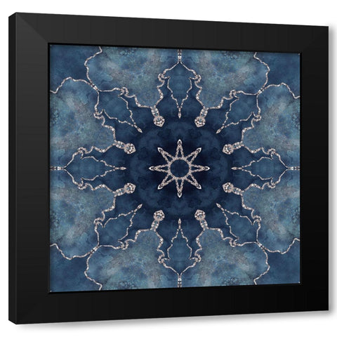 Navy Gold Tile II  Black Modern Wood Framed Art Print by Haase, Andrea