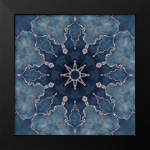 Navy Gold Tile II  Black Modern Wood Framed Art Print by Haase, Andrea